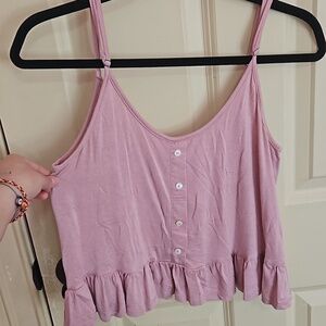 🩴 Mauve spaghetti strap peblum crop top